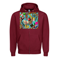 Burgundy teacher tumbler Zipper Hoodie - BarkalooDesign
