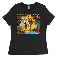 Black aztec tribal horse Ladies Tee - TumblerDesignByShophia