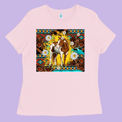 Aztec Tribal Horse Ladies Tee Designed By Tumblerdesignbyshophia