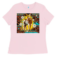 Bubblegum Pink aztec tribal horse Ladies Tee - TumblerDesignByShophia