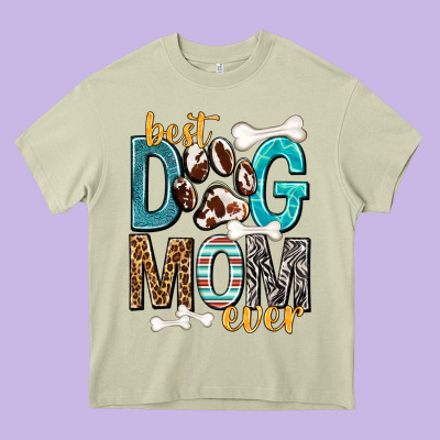 Best Dog Mom Ever Heavy Core Tee Designed By Texasbilliewilder