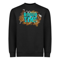 Black rodeo time  with leopard and cowhide Heavyweight Sweatshirt - Artiststas