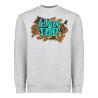Heather Grey rodeo time  with leopard and cowhide Heavyweight Sweatshirt - Artiststas