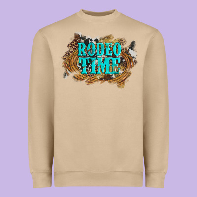 Rodeo Time  With Leopard And Cowhide Heavyweight Sweatshirt Designed By Artiststas