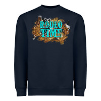 Navy rodeo time  with leopard and cowhide Heavyweight Sweatshirt - Artiststas