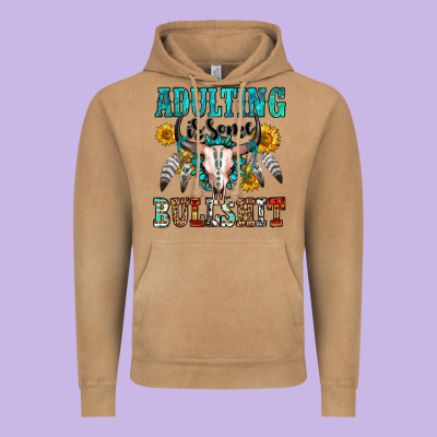 Adulting Is Some Bullshit Vintage Hoodie Designed By Oliviacreatesart