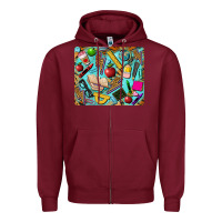 Burgundy teacher mousepad Zipper Hoodie - BarkalooDesign