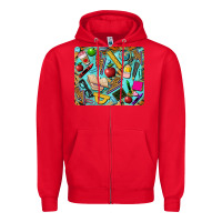 Red teacher mousepad Zipper Hoodie - BarkalooDesign