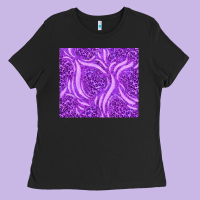 Purple Glitter With Leopard Pattern Ladies Tee Designed By Tumblerdesignbyshophia