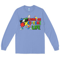Colony Blue Living an au-some life Autism Awareness Day Long Sleeve Tee - FaDigitalArtStudio