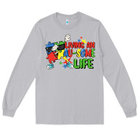 Moon Dust Living an au-some life Autism Awareness Day Long Sleeve Tee - FaDigitalArtStudio