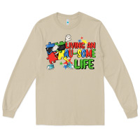 Mushroom Living an au-some life Autism Awareness Day Long Sleeve Tee - FaDigitalArtStudio