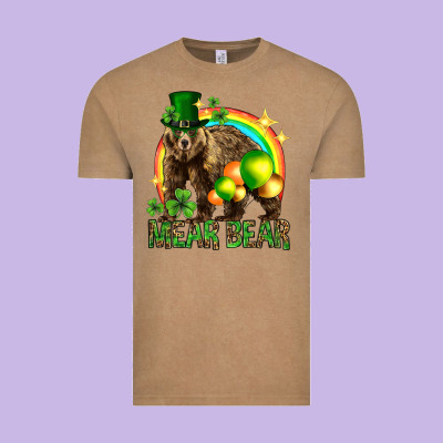 St. Patrick's Day Mear Bear Vintage Tee Designed By Howdyjamesfarm