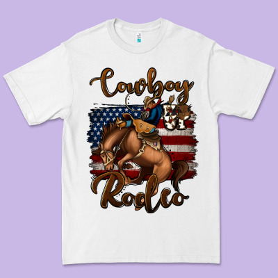 Cowboy Up Rodeo Bucking Bronco Premium Tee Designed By Jasminsmagicworld