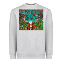 Heather Grey whild child longhorn  cactus cowhide Heavyweight Sweatshirt - Artiststas