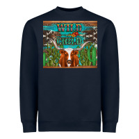 Navy whild child longhorn  cactus cowhide Heavyweight Sweatshirt - Artiststas