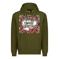 Army Green Running on Coffee And Christmas Premium Hoodie - CowhideDigitalArt