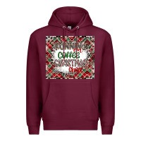 Burgundy Running on Coffee And Christmas Premium Hoodie - CowhideDigitalArt