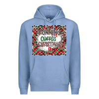 Colony Blue Running on Coffee And Christmas Premium Hoodie - CowhideDigitalArt
