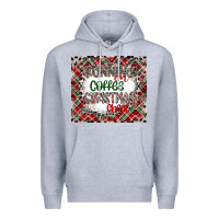 Heather Grey Running on Coffee And Christmas Premium Hoodie - CowhideDigitalArt