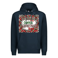 Navy Running on Coffee And Christmas Premium Hoodie - CowhideDigitalArt