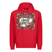 Red Running on Coffee And Christmas Premium Hoodie - CowhideDigitalArt
