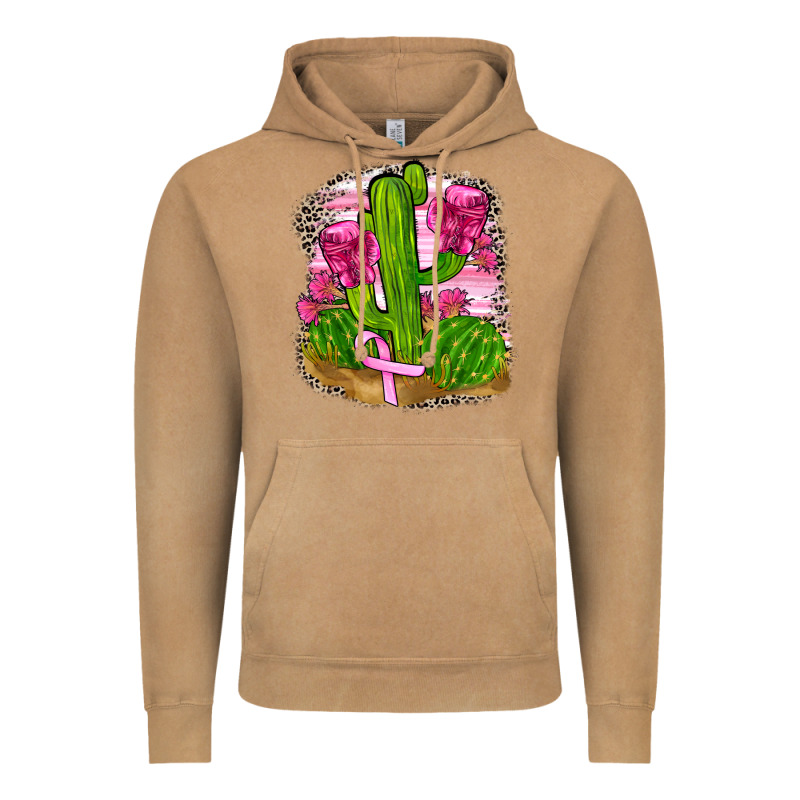 Breast Cancer Cactus Vintage Hoodie by FaDigitalArtStudio | Teevron