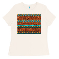 Bone tooled leather and aztec Ladies Tee - TumblerDesignByShophia