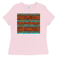 Bubblegum Pink tooled leather and aztec Ladies Tee - TumblerDesignByShophia