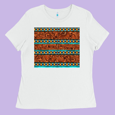 Tooled Leather And Aztec Ladies Tee Designed By Tumblerdesignbyshophia