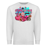 Oatmeal Heather in october we wear pink american football Premium Sweatshirt - AdoDesignShop