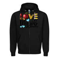 Black love my job teacher life Zipper Hoodie - BarkalooDesign