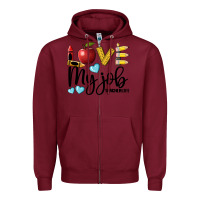 Burgundy love my job teacher life Zipper Hoodie - BarkalooDesign