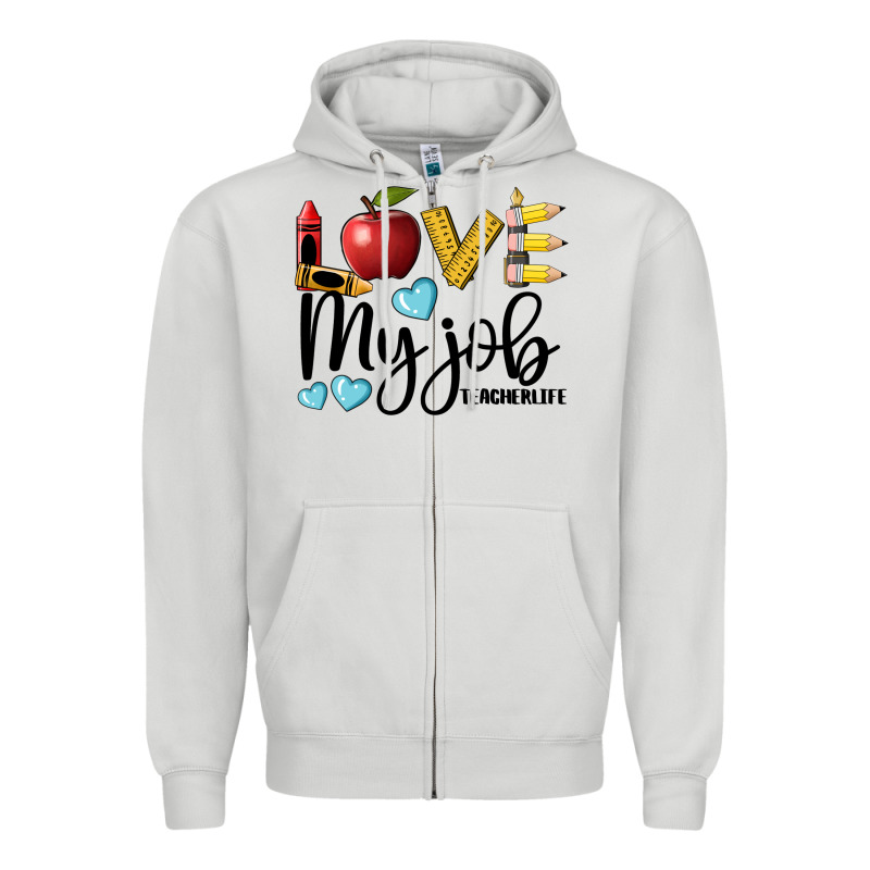 Love My Job Teacher Life Zipper Hoodie by BarkalooDesign | Teevron