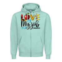 Seafoam love my job teacher life Zipper Hoodie - BarkalooDesign