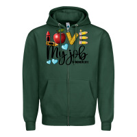 Sports Green love my job teacher life Zipper Hoodie - BarkalooDesign