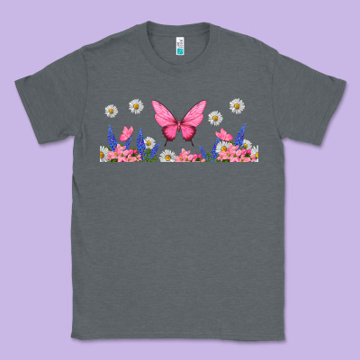 Butterflies And Flowers Classic Tee Designed By Tumblerdesignbyshophia
