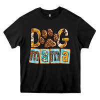Black Dog Mama with Paw Heavy Core Tee - texasbilliewilder