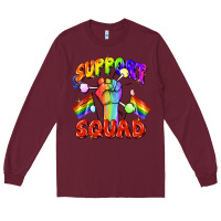 Burgundy support squad pride Long Sleeve Tee - FaDigitalArtStudio