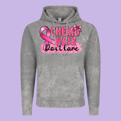 Breast Cancer Chemo Hair Don't Care Vintage Hoodie Designed By Fadigitalartstudio