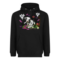 Black halloween cow and ghosts Heavyweight Hoodie - AdoDesignShop