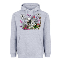 Heather Grey halloween cow and ghosts Heavyweight Hoodie - AdoDesignShop