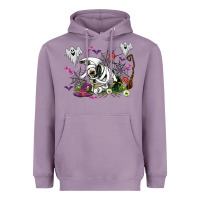 Lavender halloween cow and ghosts Heavyweight Hoodie - AdoDesignShop