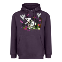 Plum halloween cow and ghosts Heavyweight Hoodie - AdoDesignShop