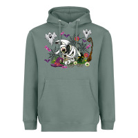 Sage halloween cow and ghosts Heavyweight Hoodie - AdoDesignShop