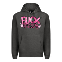 Charcoal Heather fuck breast cancer Premium Hoodie - RanaPortraitStore