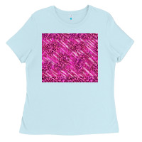 Baby Blue pink glitter with leopard pattern Ladies Tee - TumblerDesignByShophia