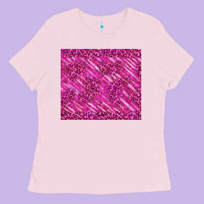 Pink Glitter With Leopard Pattern Ladies Tee Designed By Tumblerdesignbyshophia
