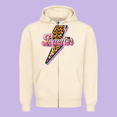 Flash Teacher Zipper Hoodie Designed By Barkaloodesign