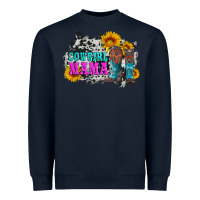 Navy cowgirl mama with boots and sunflowers and cowhide Heavyweight Sweatshirt - Artiststas